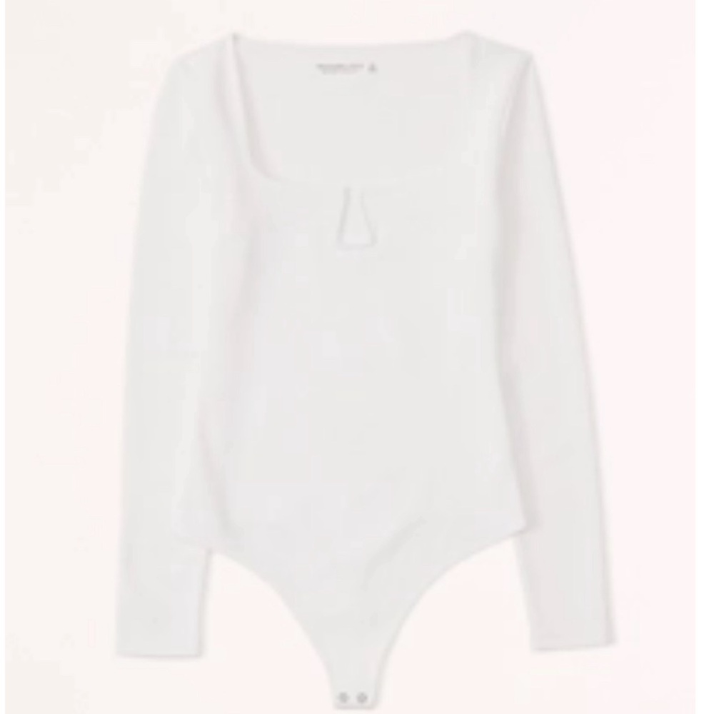 Long-Sleeve Ponte Notch-Neck Bodysuit